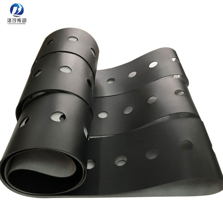 黑色啞光PVC輸送帶打孔 黑色啞光PVC輸送帶打孔